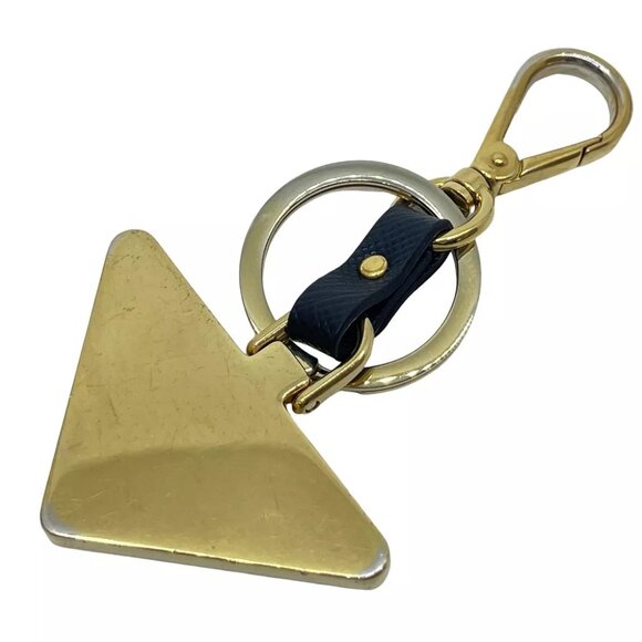 PRADA Triangle Key Holder Black Metallic - Picture 5 of 7